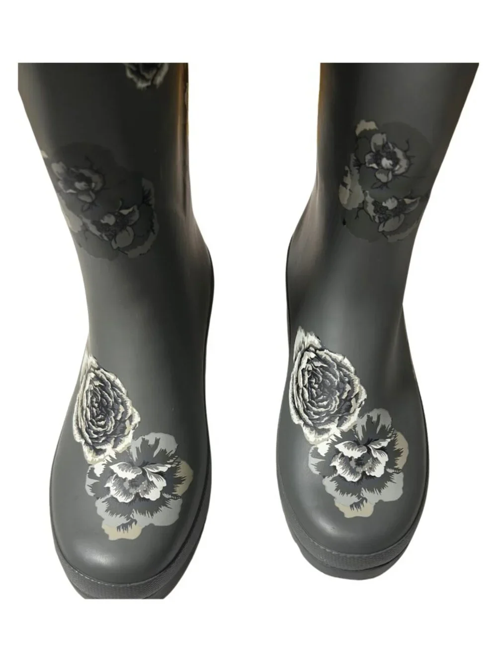 Rongee Floral Tall Rain Boots Size 10 (Runs Small)
